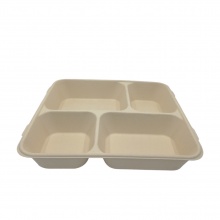 D3WC-3970B-BIO  45oz/1340ml 方形原色4格環保紙餐盒(240x220x43(H)mm) (250個/盒)